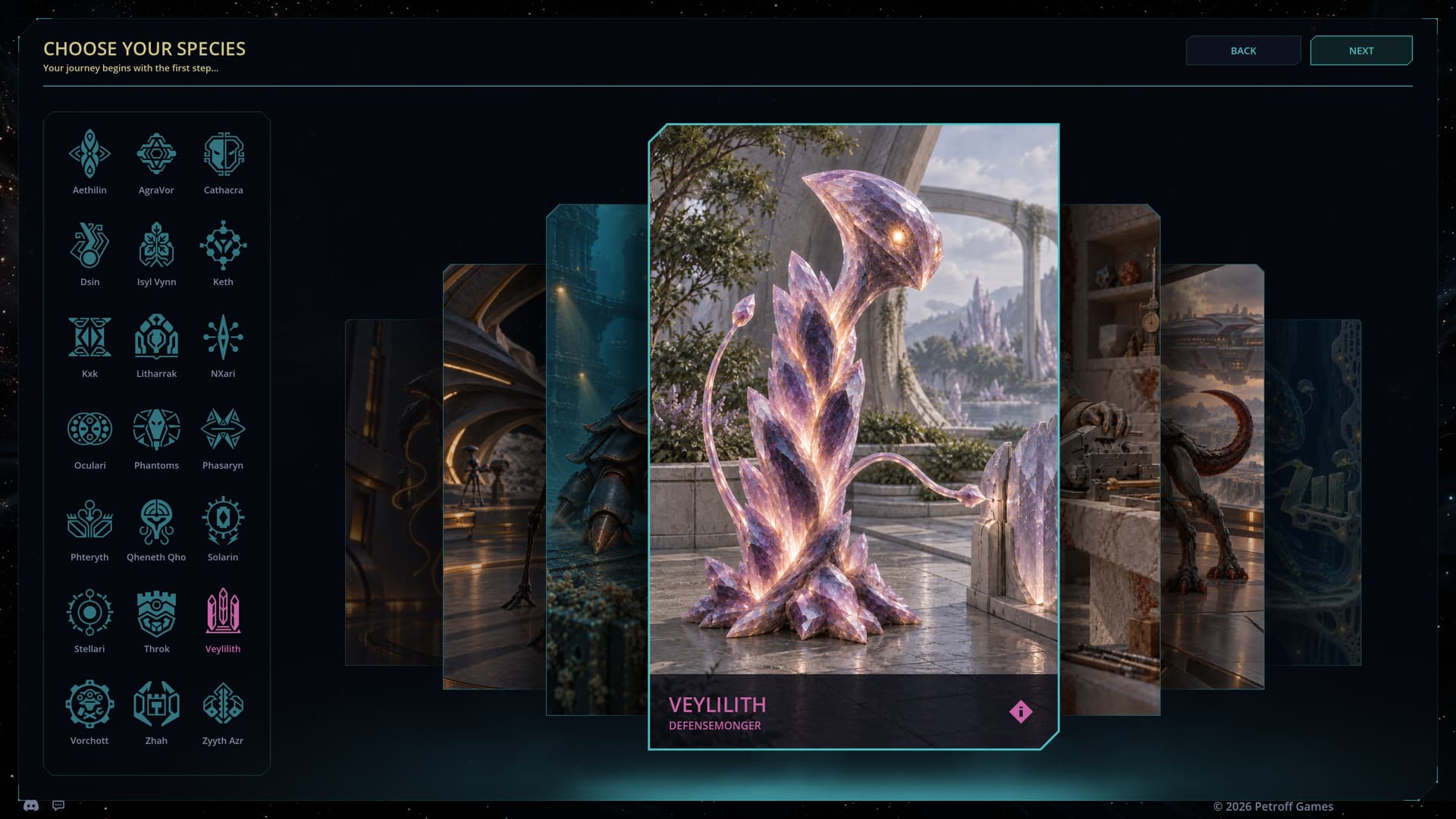Imperium screenshot: Choose Your Species